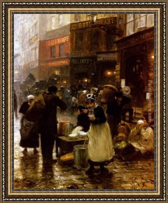 The Slave Market Framed Paintings - Le Jour De Marche Market Day by Victor Gabriel Gilbert