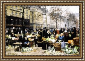 The Slave Market Framed Paintings - Market Day by Victor Gabriel Gilbert