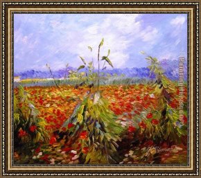 Mountain Poppies III Framed Paintings - A Field With Poppies by Vincent van Gogh