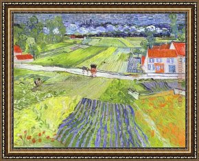 Rain, Steam And Speed - The Great Western Railway Framed Paintings - A Road in Auvers after the Rain by Vincent van Gogh