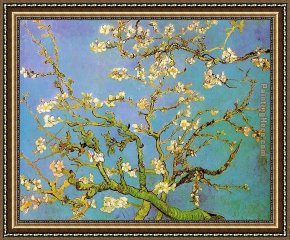 Adrian Van Utrecht Framed Paintings - Almond Branches in Bloom by Vincent van Gogh