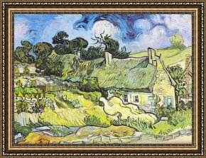 Eze-sur-mer Framed Paintings - Chaumes de Cordeville Auvers-sur-Oise 1890 by Vincent van Gogh