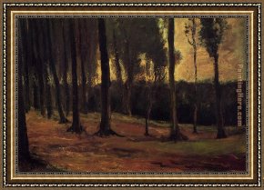A Picnic Before The Woods Framed Paintings - Edge of a Wood by Vincent van Gogh