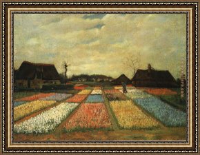 Adrian Van Utrecht Framed Paintings - Flower Beds in Holland by Vincent van Gogh