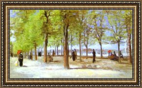Jardin Framed Paintings - In the Jardin du Luxembourg by Vincent van Gogh