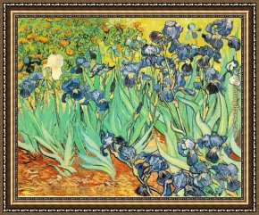 Adrian Van Utrecht Framed Paintings - Irises by Vincent van Gogh