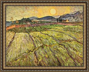 Field I Framed Paintings - Landscape with Ploughed Fields by Vincent van Gogh