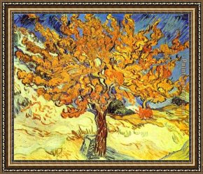 Trees Framed Paintings - Mulberry Tree by Vincent van Gogh