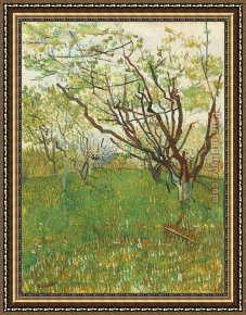 The Pear Orchard Framed Paintings - Orchard in Blossom 1 by Vincent van Gogh
