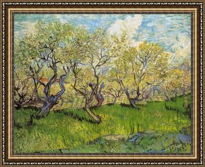 The Pear Orchard Framed Paintings - Orchard in Blossom 4 by Vincent van Gogh