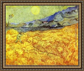 Adrian Van Utrecht Framed Paintings - Reaper by Vincent van Gogh