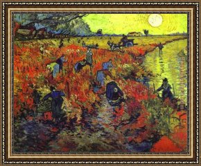 The Era of The Red Guards Framed Paintings - Red vineyards by Vincent van Gogh