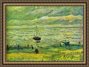 The Seashore Framed Paintings - Seashore at Scheveningen by Vincent van Gogh