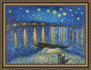 Adrian Van Utrecht Framed Paintings - Starry Night Over the Rhone 2 by Vincent van Gogh