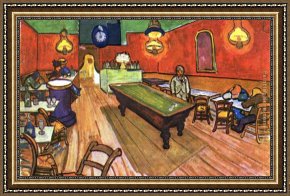 The Night Before Christmas Framed Paintings - The Night Cafe in the Place Lamartine in Arles by Vincent van Gogh