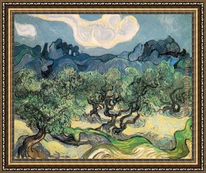 Trees Framed Paintings - The Olive Trees by Vincent van Gogh