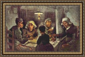 Adrian Van Utrecht Framed Paintings - The potato eaters by Vincent van Gogh