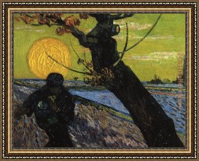Adrian Van Utrecht Framed Paintings - The Sower by Vincent van Gogh