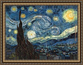 Adrian Van Utrecht Framed Paintings - The Starry Night 2 by Vincent van Gogh