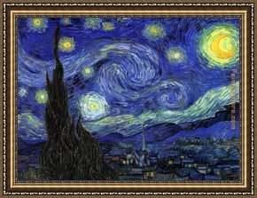 Adrian Van Utrecht Framed Paintings - The Starry Night by Vincent van Gogh