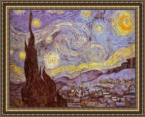 Saint Cosmas And Saint Damian Salvaged Framed Paintings - The Starry Night Saint-Remy by Vincent van Gogh