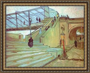 Bridge Framed Paintings - The Trinquetaille Bridge by Vincent van Gogh