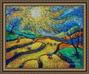 Adrian Van Utrecht Framed Paintings - Toil Today Dream Tonight by Vincent van Gogh