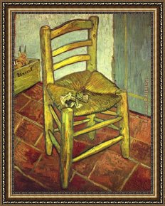 Fantomas Pipe And Newspaper Framed Paintings - Vincent's Chair with His Pipe by Vincent van Gogh