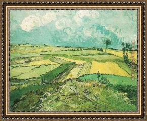 Isle of Sky Framed Paintings - Wheat Fields at Auvers Under Clouded Sky by Vincent van Gogh