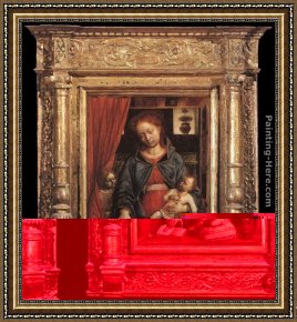 Madonna And Child with Saints And Angels Framed Paintings - Madonna and Child with an Angel by Vincenzo Foppa
