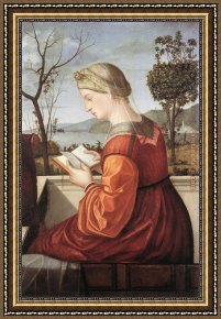 Reading a Book Framed Paintings - The Virgin Reading by Vittore Carpaccio