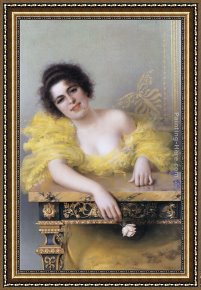 Portrait of a Woman Framed Paintings - Portrait of a Young Woman by Vittorio Matteo Corcos