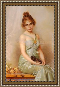 Wounded Montenegrin Framed Paintings - The Wounded Puppy by Vittorio Matteo Corcos
