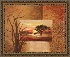 African Framed Paintings - African Elephant by Vivian Flasch