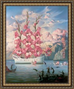 Arrival Framed Paintings - Arrival of The Flower Ship by Vladimir Kush