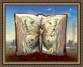 Her Favorite Book Framed Paintings - Book of Books by Vladimir Kush