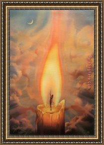 Vladimir Kush Framed Paintings - Candle by Vladimir Kush