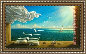 Vladimir Kush Framed Paintings - Diary of Discoveries by Vladimir Kush