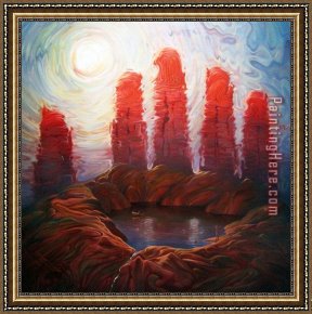 Heaven And Earth I Framed Paintings - Earth Gestures by Vladimir Kush