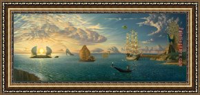Vladimir Kush Framed Paintings - Mythology of The Oceans And Heavens by Vladimir Kush