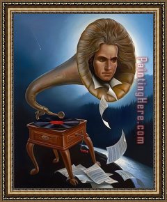 Spirits Framed Paintings - Spirit of Beethoven by Vladimir Kush