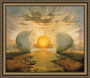 Vladimir Kush Framed Paintings - Sunrise by The Ocean by Vladimir Kush