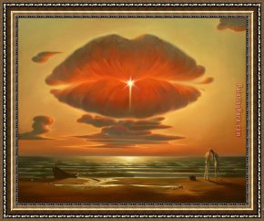 Farewell Kiss Framed Paintings - The Farewell Kiss by Vladimir Kush