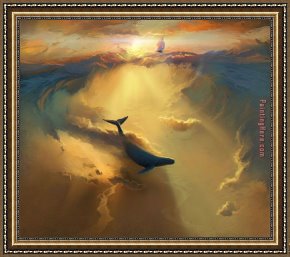 Vladimir Kush Framed Paintings - Whale by Vladimir Kush
