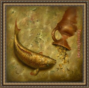 Silent Thoughts Framed Paintings - What The Fish Was Silent About by Vladimir Kush