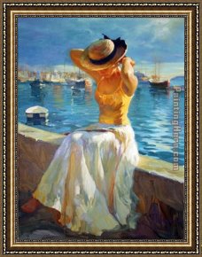 Eze-sur-mer Framed Paintings - La Mer by Vladimir Volegov