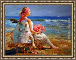 Silent Thoughts Framed Paintings - Lost in Thought by Vladimir Volegov