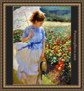 Sleeping Beauty Framed Paintings - She walks in Beauty by Vladimir Volegov