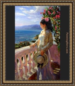 Disembarkation of The Spanish at Vera Cruz (with Portrait of Cortez As a Hunchback) Framed Paintings - Spanish Beauty by Vladimir Volegov