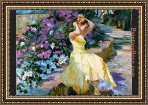 The Day's Bag Framed Paintings - Sunny Day in the Park by Vladimir Volegov